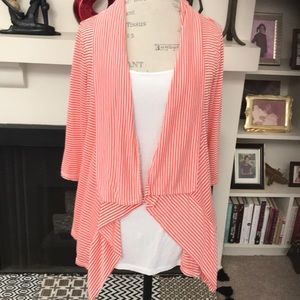Orange and White Cardigan Set